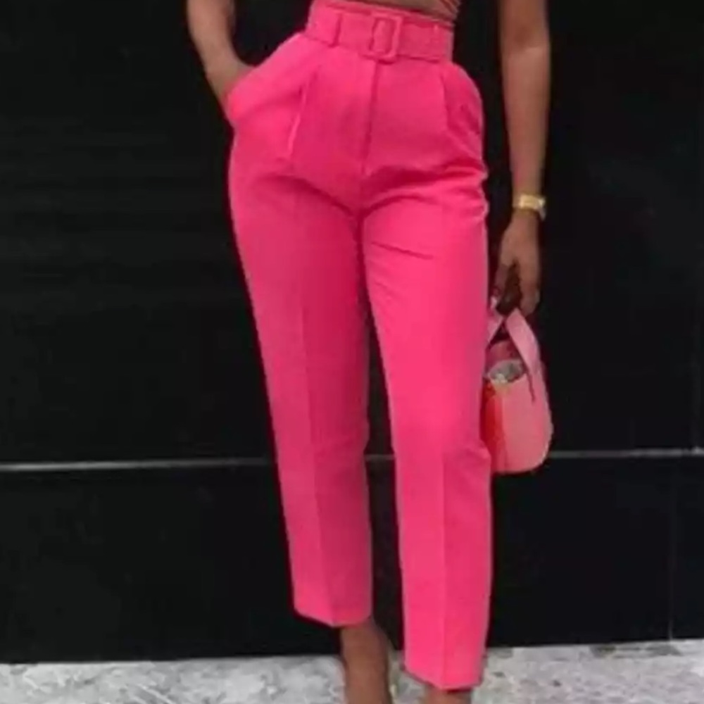 Zara high waisted pants fuchscia pink NWT Xs